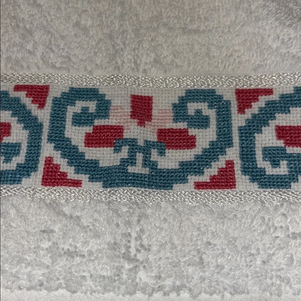 Decorative White Embroidered Hand Towel And Watermelon Scented Bar soap